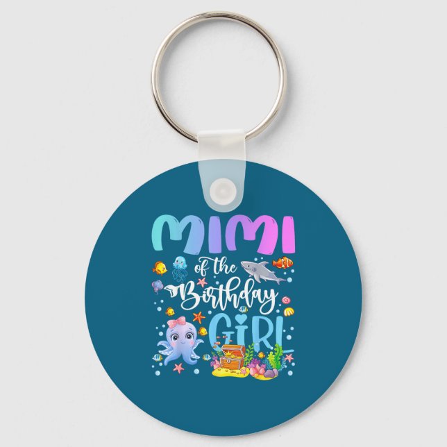 Porte-clés De fille Mimi Anniversaire Mer Poisson Océan (Recto)