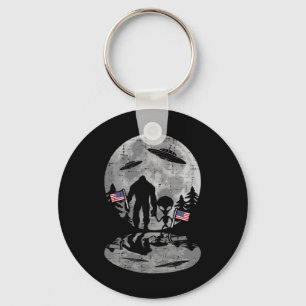 Porte-clés De Juillet Bigfoot Alien Ufo Drôle Patriotique Fem