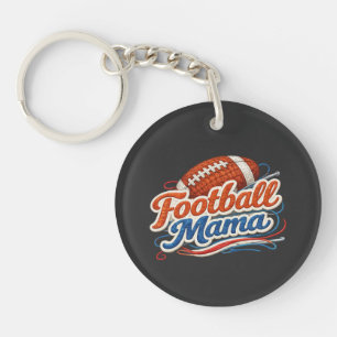 Porte-clés de la fête des mères de football rétro