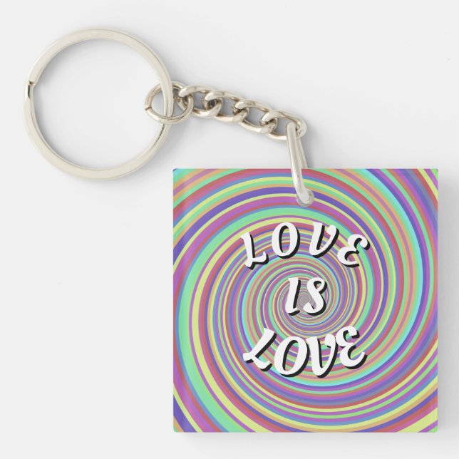 Porte-clés de la fierté Love Is Love (Devant)