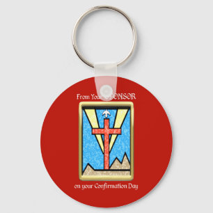 Porte-clés De la part du parrain de confirmation, Colombe et