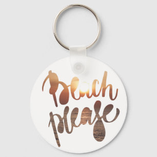 Porte-clés De la PLAGE bouton de typographie et de citation