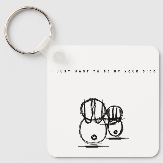 Porte-clés de la Saint-Valentin Je veux juste être (Recto)