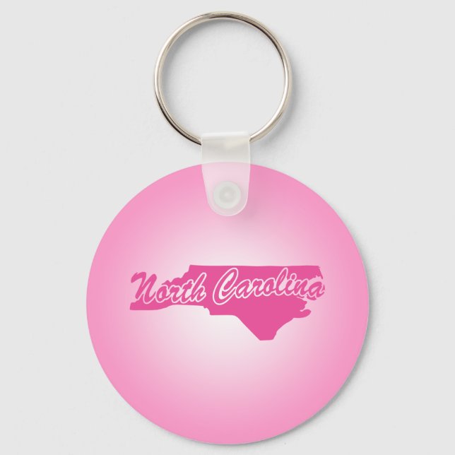 Porte-clés de l'État de Caroline du Nord rose (Recto)