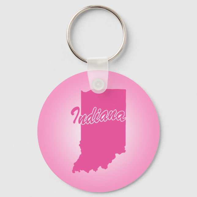 Porte-clés de l'État de l'Indiana rose (Recto)