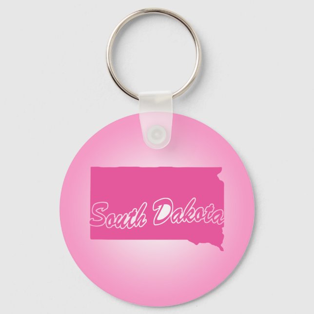 Porte-clés de l'État rose Dakota du Sud (Recto)