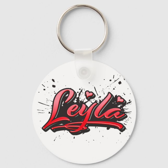 Porte-clés de Leyla red Heart Graffiti (Recto)