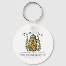 Porte-clés de mantra d'abondance pour la prospérit