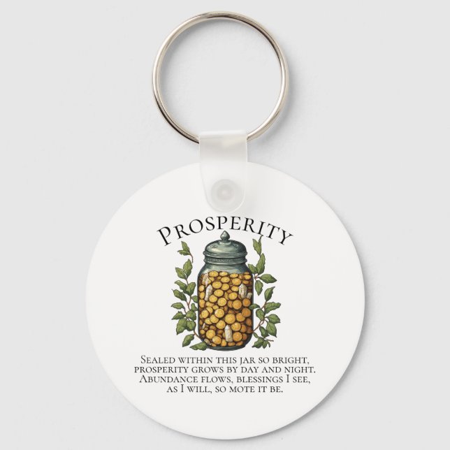 Porte-clés de mantra d'abondance pour la prospérit (Recto)