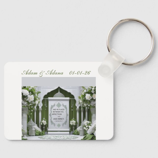 Porte-clés de mariage islamique personnalisé (Recto)