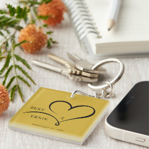 Porte-clés de mariage personnalisé avec votre text