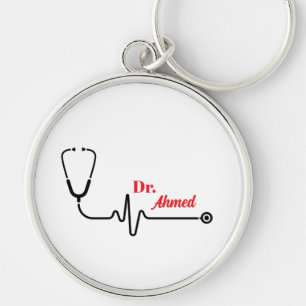 Porte-clés de médecin personnalisé avec nom person