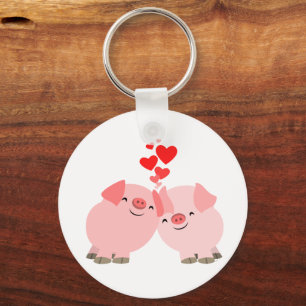 Porte-clés De mignons cochons en Porte - clé d'amour