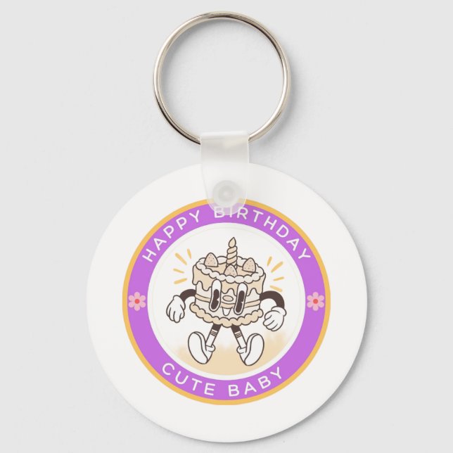 Porte-clés de naissance de bébé mignon  (Recto)