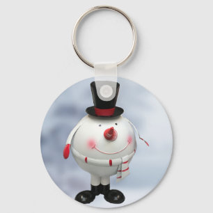 Porte-clés de Noël en fer-blanc drôle de bonhomme