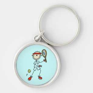 Porte-clés de service de tennis à figure bâton