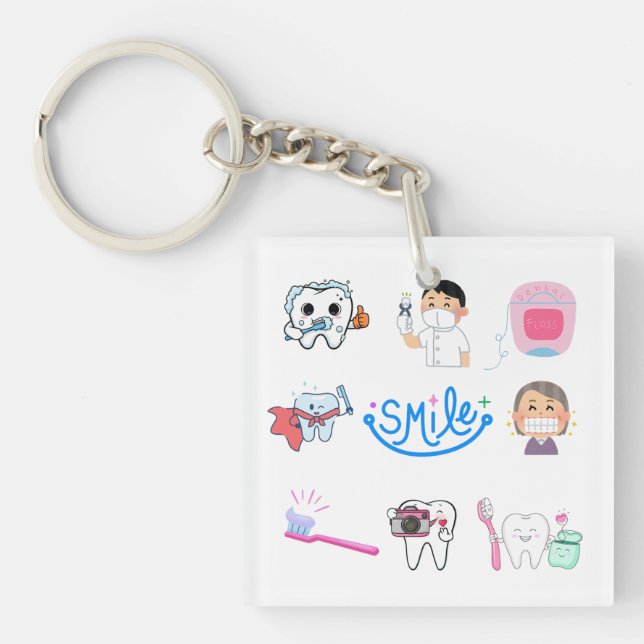 Porte-clés de soins dentaires mignon (Devant)