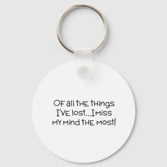 Porte-clés De toutes les choses que j'ai perdues, ma tête me  (Recto)