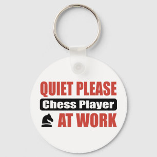 Porte-clés De tranquillité joueur d'échecs svp au travail