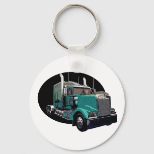 Porte-clés De turquoise camion semi