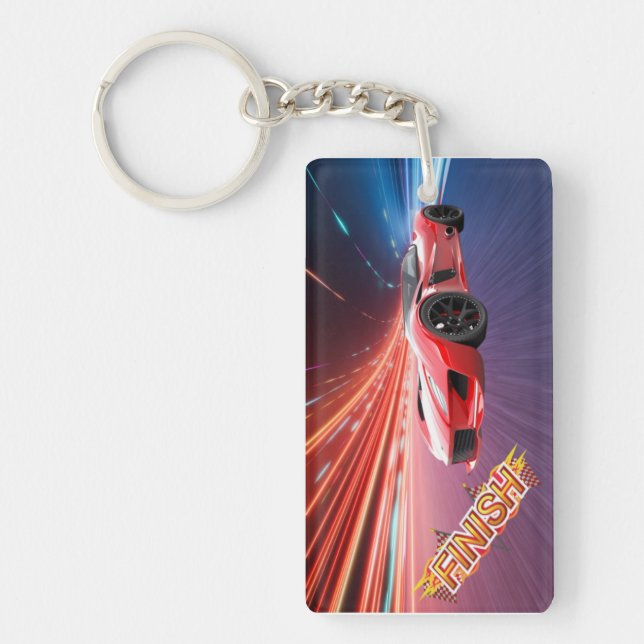 Porte-clés de voiture de course avec une voiture d (Devant)