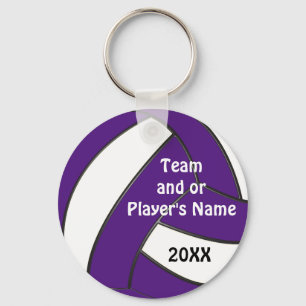Porte-clés de volley-ball personnalisés violet et