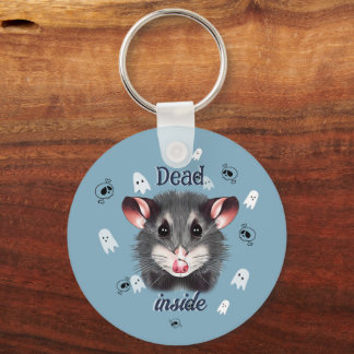 Porte-clés Dead Inside Opossum Keychain Spooky Ghost & Skull