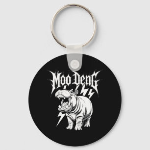 Porte-clés Death Metal Bébé Hippopotame Mignon Moo Deng Hippo