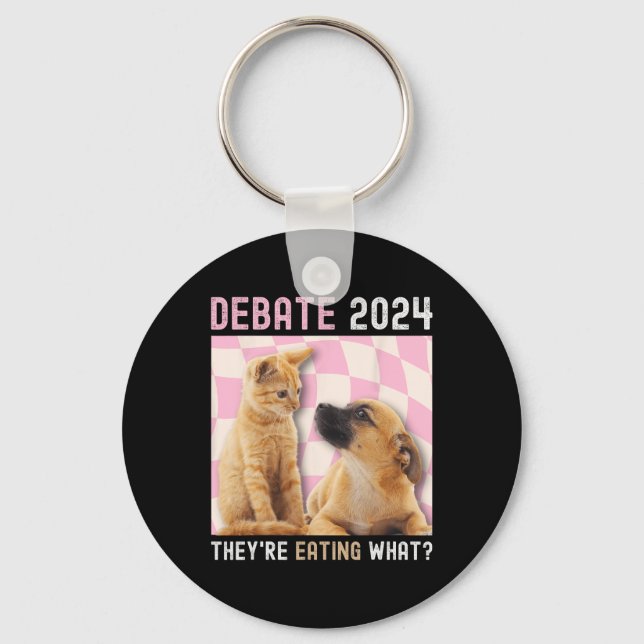 Porte-clés Débat Élection 2024 Animaux de compagnie Chien Cha (Recto)