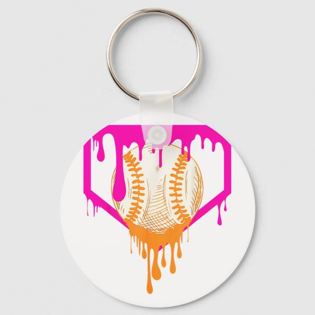 Porte-clés Débit De Baseball Pour Garçons Ice Cream Drip Jeun (Recto)