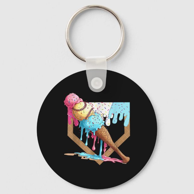 Porte-clés Débit De Baseball Pour Les Garçons Accueil Plate I (Recto)