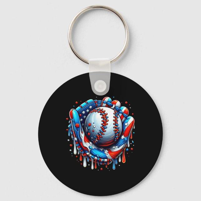 Porte-clés Déchets De Baseball Crème De Glace Sprinkles Gant  (Recto)