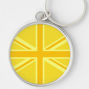 Porte-clés Décor du drapeau britannique de l'Union Jack jaune