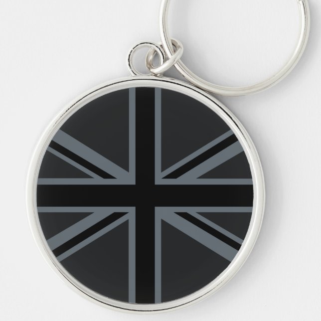 Porte-clés Décor noir Union Jack British (Devant)
