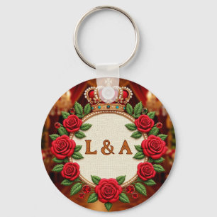 Porte-clés 🌹 Décor personnalisé avec monogramme initial de r