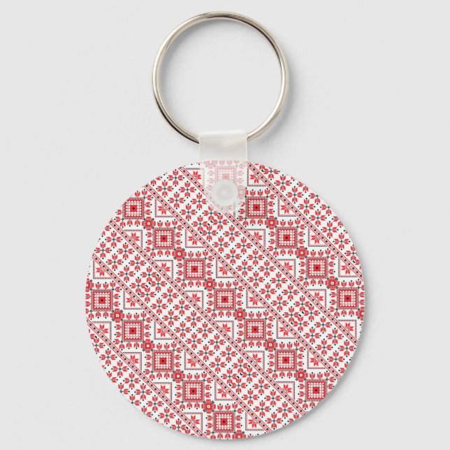 Porte-clés Décor rouge mignon motif (Recto)