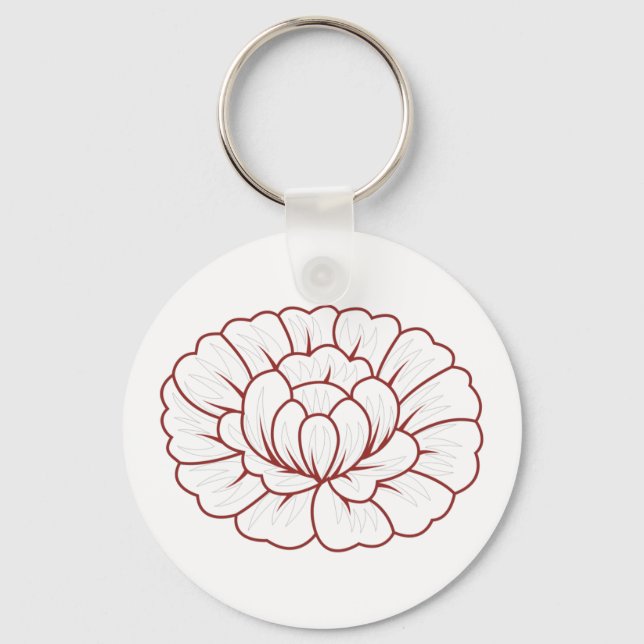Porte-clés Décor rouge orangé (Recto)
