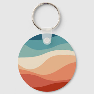 Porte-clés Décoration de vagues de style rétro coloré
