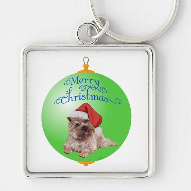 Porte-clés Décorations de Noël de Terrier Cairn (Devant)