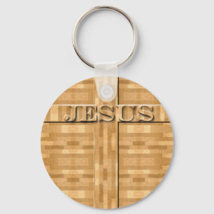 Porte-clés Découpage en bois de Jésus
