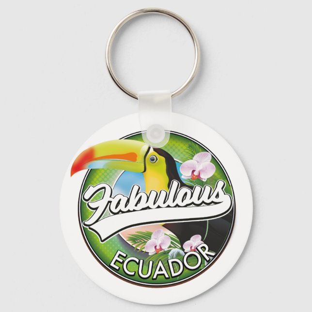 Porte-clés Découvrez le fabuleux logo de l'Equateur (Recto)