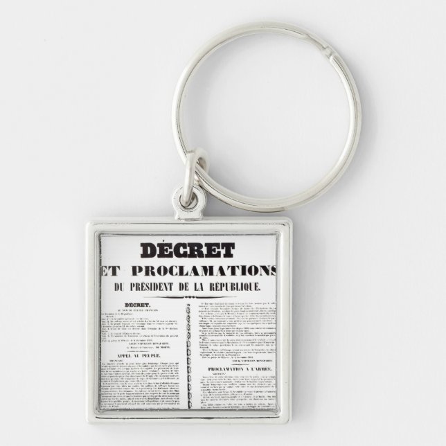 Porte-clés Décret et proclamation par Napoleon Bonaparte (Devant)