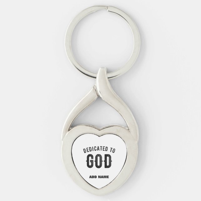 PORTE-CLÉS DÉDIÉ À DIEU COOL PERSONNALISABLE NOIR TEXTE (Devant)