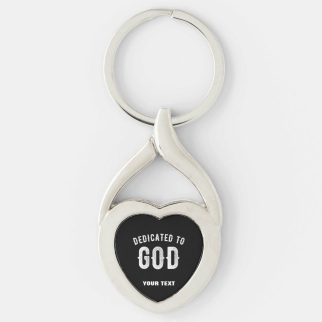 PORTE-CLÉS DÉDIÉ À DIEU PERSONNALISABLE COOL TEXTE BLANC (Devant)
