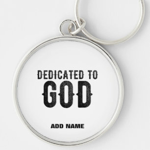 PORTE-CLÉS DÉDIÉ À DIEU PERSONNALISABLE COOL TEXTE NOIR