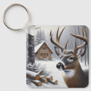 Porte-clés Deer d'hiver/Buck art