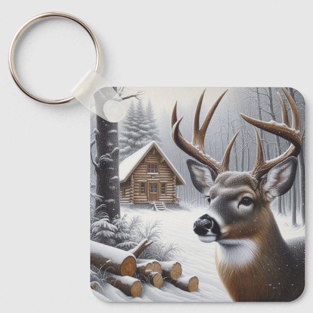 Porte-clés Deer d'hiver/Buck art (Recto)