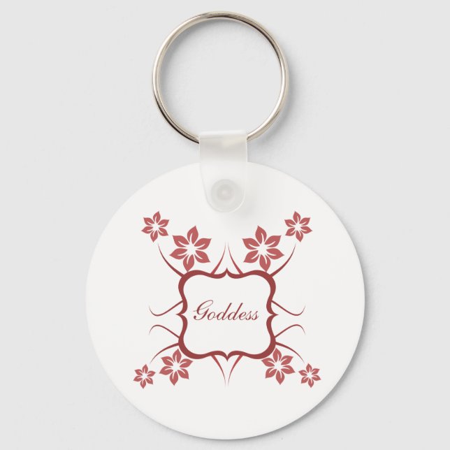 Porte-clés Déesse Porte - clé floral, brique rouge (Recto)