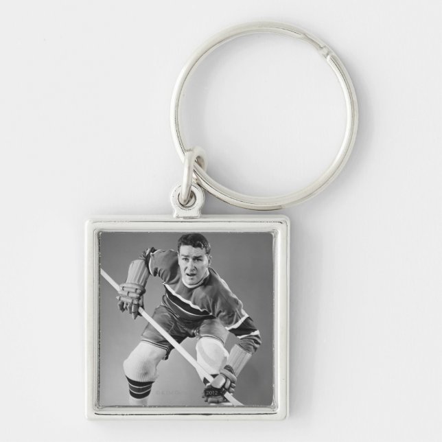 Porte-clés Défenseur d'hockey (Devant)