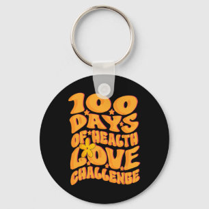 Porte-clés Défi de 100 jours d'amour pour la santé rétro mign